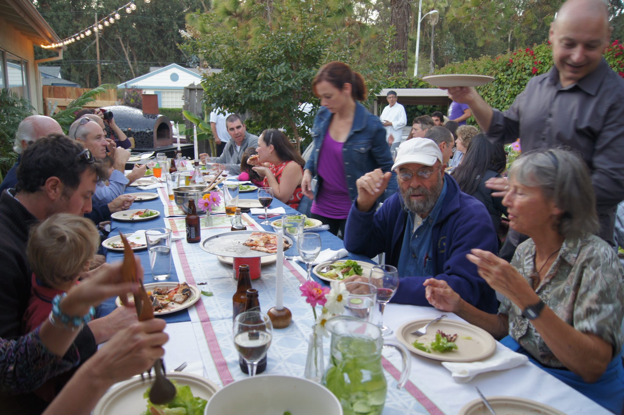 People eating pizza Fornoclassico Pizza Oven