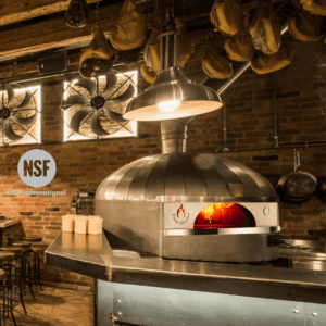 Commercial metal finish pizza oven.